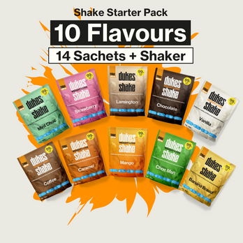 10 different flavours of Dukes Weight Loss flavours with 