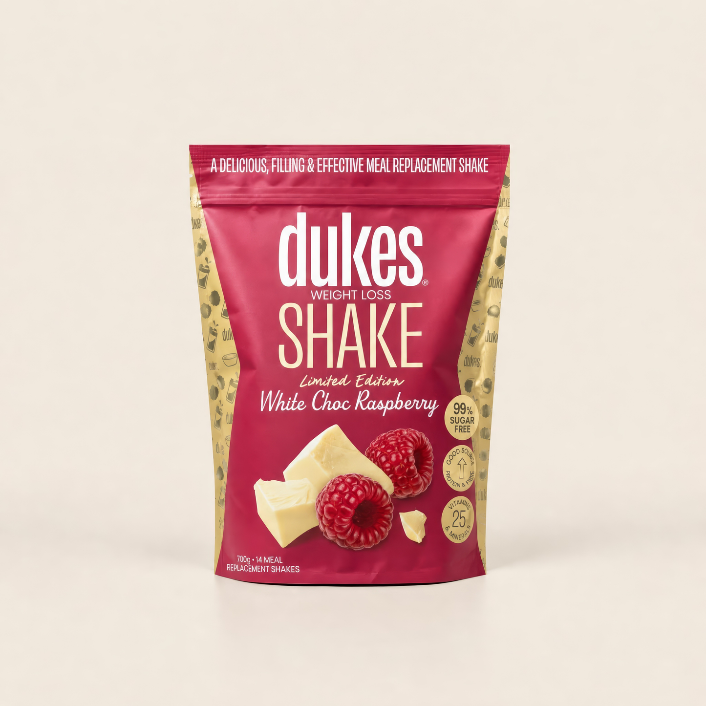 Dukes Shake White Choc Raspberry - Bag